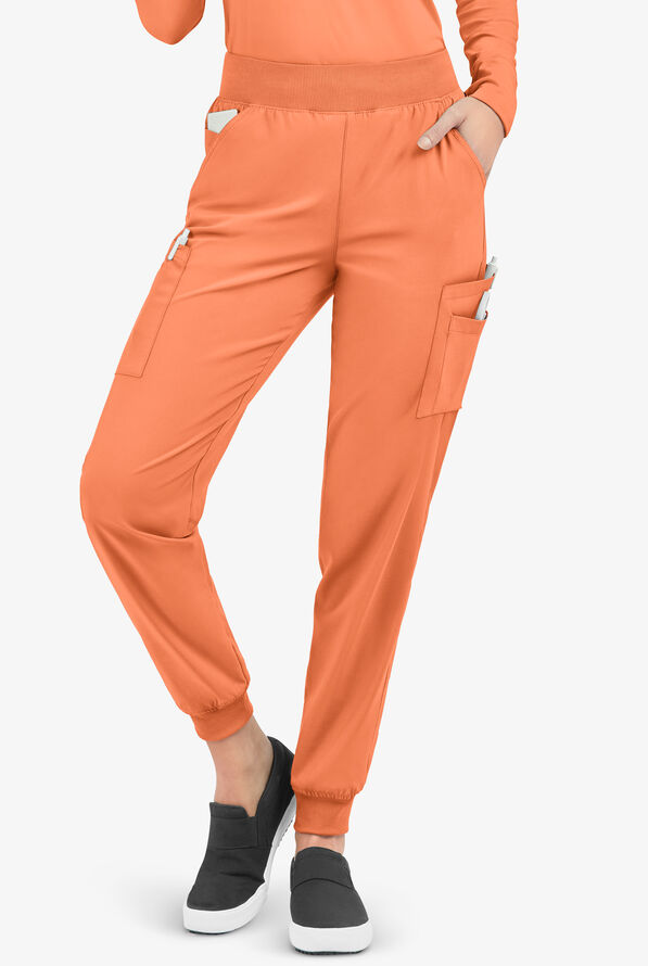Pantalón médico Easy STRETCH Mila estilo jogger con 5 bolsillos para mujer - Coral Haze - 1