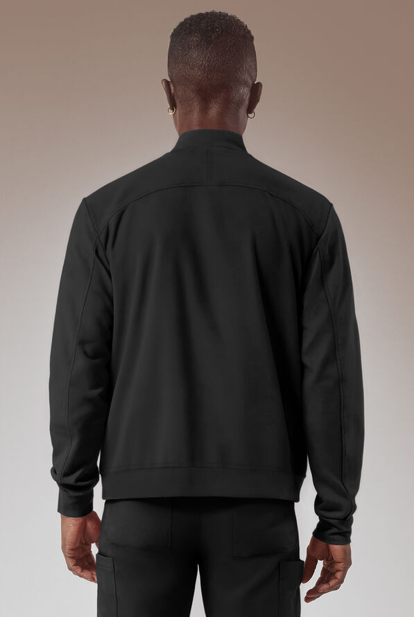 Hypothesis Omni Men's 3-Pocket Zip Front Scrub Jacket - Jet Black - 2