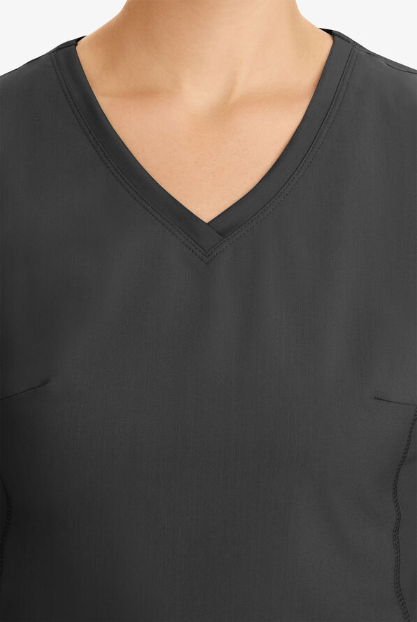 Healing Hands Purple Label Juliet Women's 2-Pocket STRETCH Princess Seam Scrub Top - Black - 5