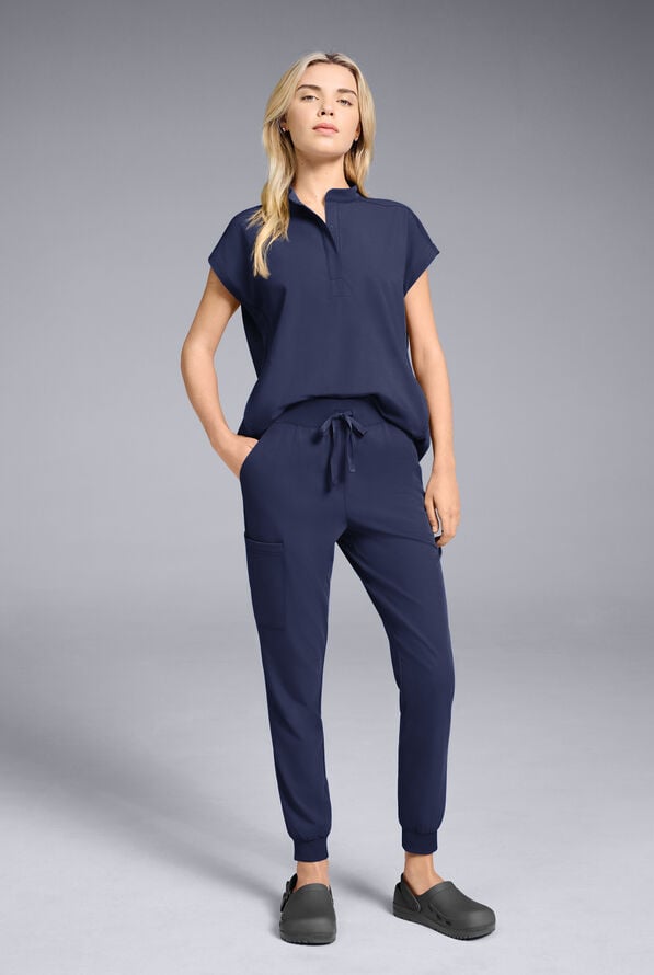 Conjunto de uniforme médico Hypothesis estilo jogger con mangas dolmán para mujer - Navy - 2