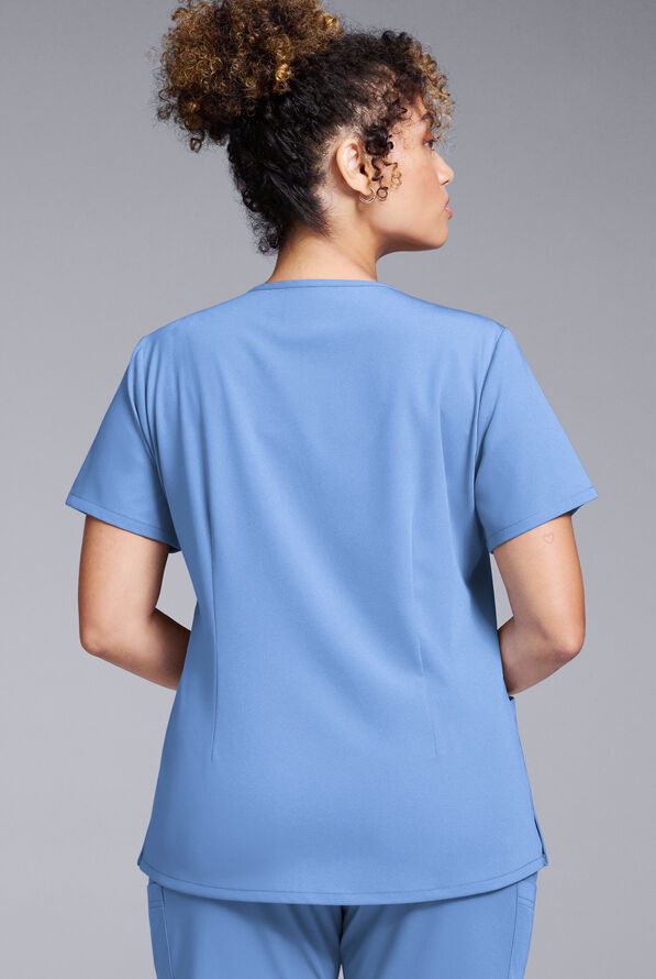 Hypothesis Women's Base 3 Pocket V-Neck Scrub Top - Ceil Blue - 4