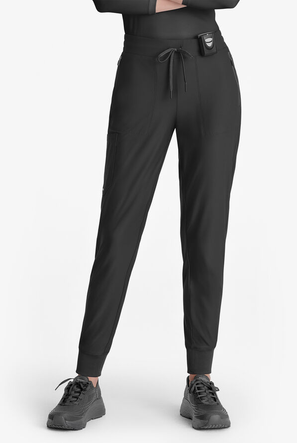 Skechers by Barco Slip-ins Pace Women's 5-Pocket STRETCH Cargo Jogger Scrub Pants - Black - 1