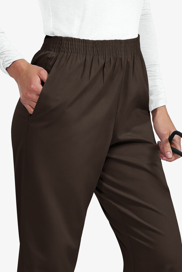 UA Best Buy Scrubs Women's 2-Pocket Elastic Waist Pants - Tall - Espresso - 3