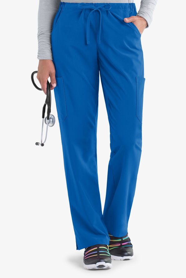 Tafford Active STRETCH Eden Women's 4-Pocket Drawstring Scrub Pants - Royal - 1