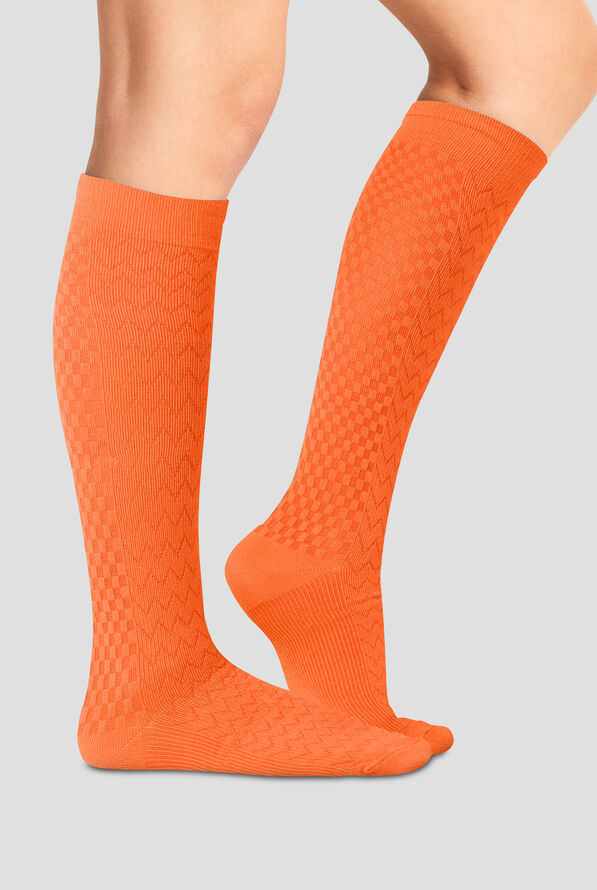 Cherokee True Support Women's 10-15 mmHg Wide Light Compression Socks - Mandarin Zest - 1