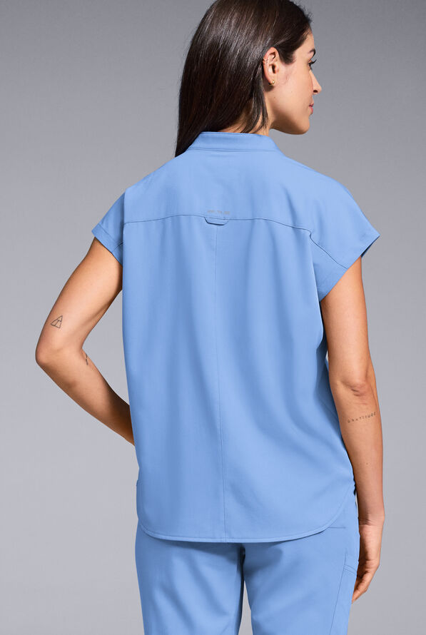Hypothesis Women's Meta Oversized Dolman Sleeve Scrub Top - Ceil Blue - 2