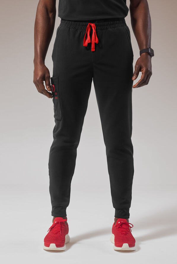 Pantalón médico Hypothesis (RED) Tactical estilo jogger con piernas delgadas y múltiples bolsillos para hombre - Jet Black - 1