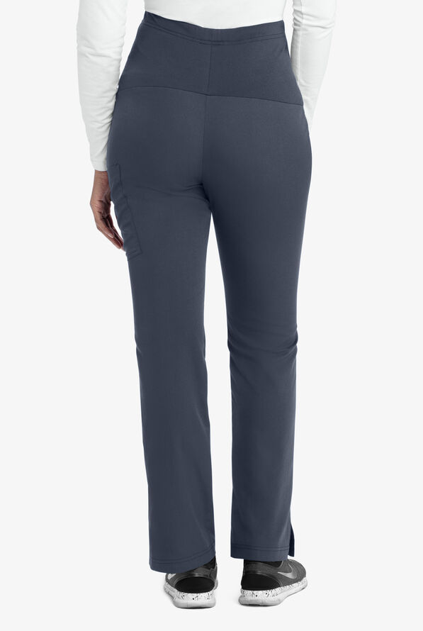 Pantalón médico de maternidad Grey's Anatomy estilo cargo con cintura tejida y 1 bolsillo para mujer - Steel Gray - 2