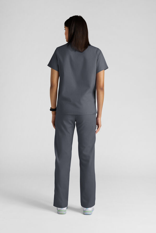 Strictly Scrubs Women's 4-Pocket Scrub Set - Pewter - 5