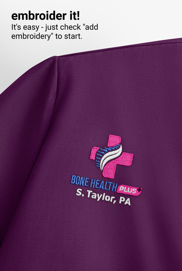 Dickies EDS Essentials Women's 2-Pocket STRETCH V-Neck Scrub Top - Eggplant - 3