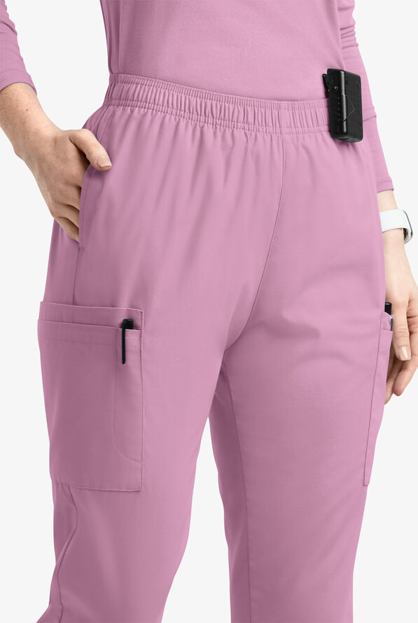 Pantalón médico Butter-Soft Originals estilo jogger cargo con 7 bolsillos y piernas pitillo para mujer - Smokey Mauve - 2