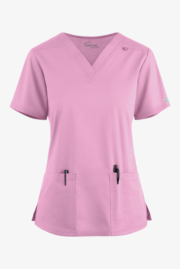 UA ButterSoft STRETCH VNeck Scrub Top, Plus Size Scrubs