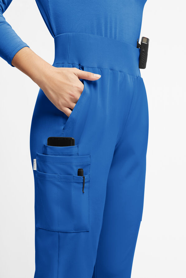 Pantalón médico WhisperLite Semira estilo cargo inspirado en el yoga con 11 bolsillos para mujer - Royal - 4