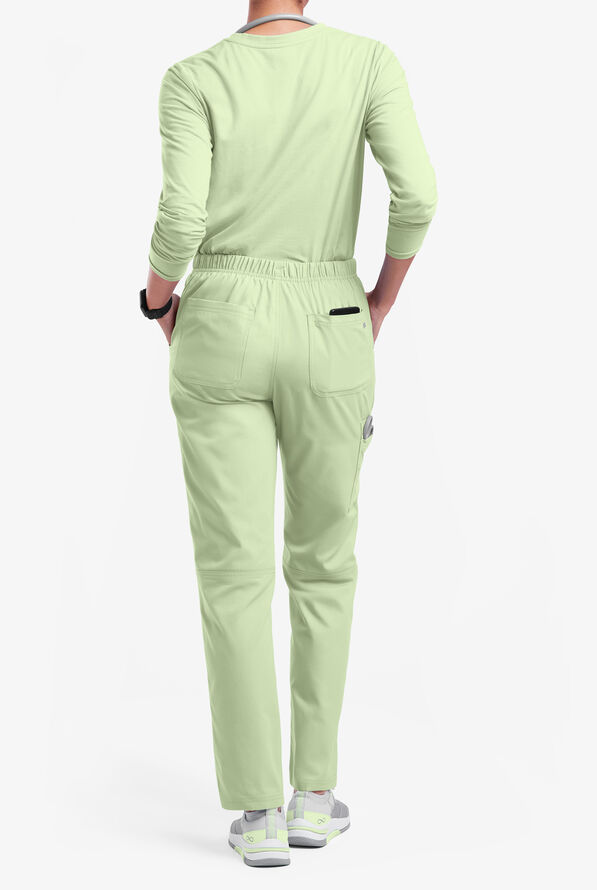 Butter-Soft Originals Women's 7-Pocket Mid Rise Straight Leg Cargo Scrub Pants - Petite - Spring Mint - 3