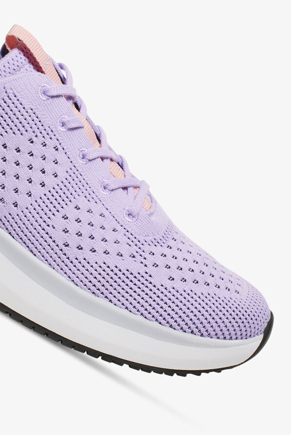 Infinity Women's Everon Knit Wild Orchid White Athletic Lace Up Nursing Shoes - null - 3