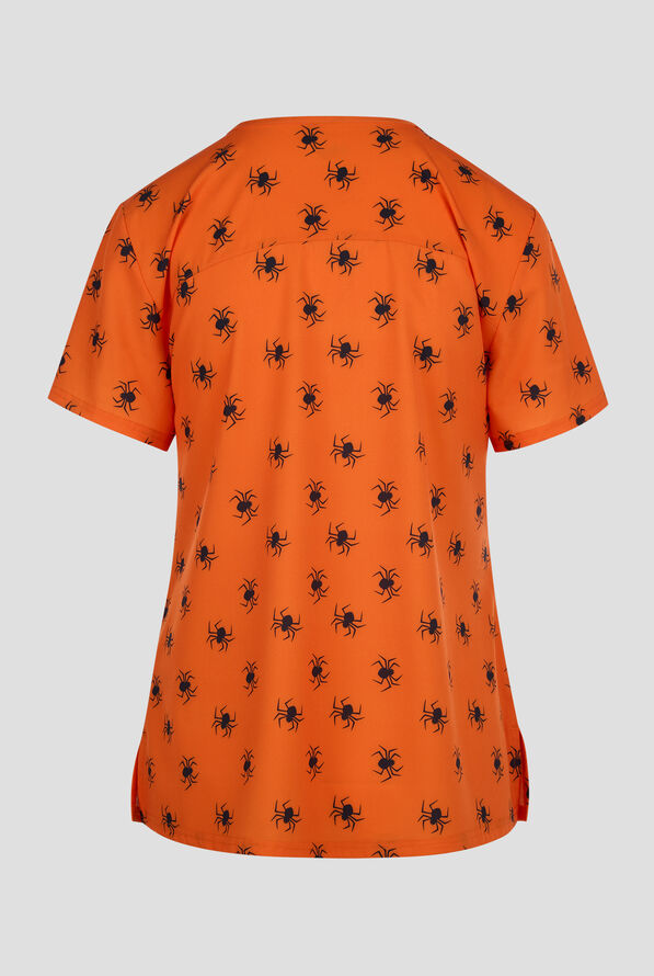 Blusa médica estampada Scooby Doo Halloween by Funscrubs STRETCH con cuello en V y 2 bolsillos para mujer - null - 2