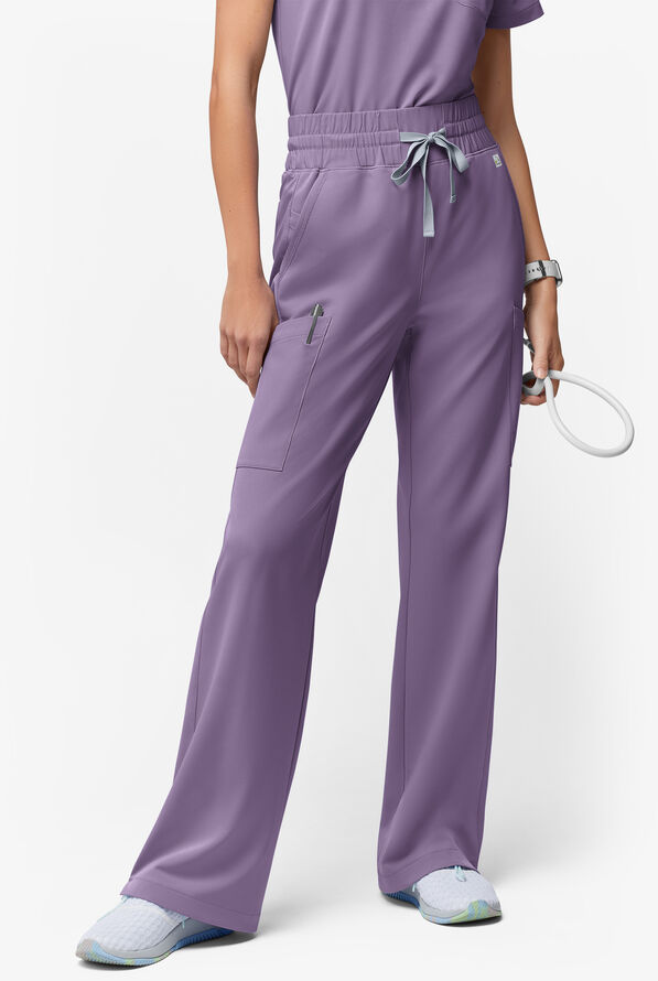 ReSurge Crystal Women's 7-Pocket High Waisted Wide Leg Pant - Purple Dusk - 1