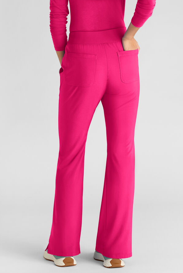 Pantalón médico Easy STRETCH Sydney con piernas acampanadas y 5 bolsillos para mujer - Reactive Pink - 5
