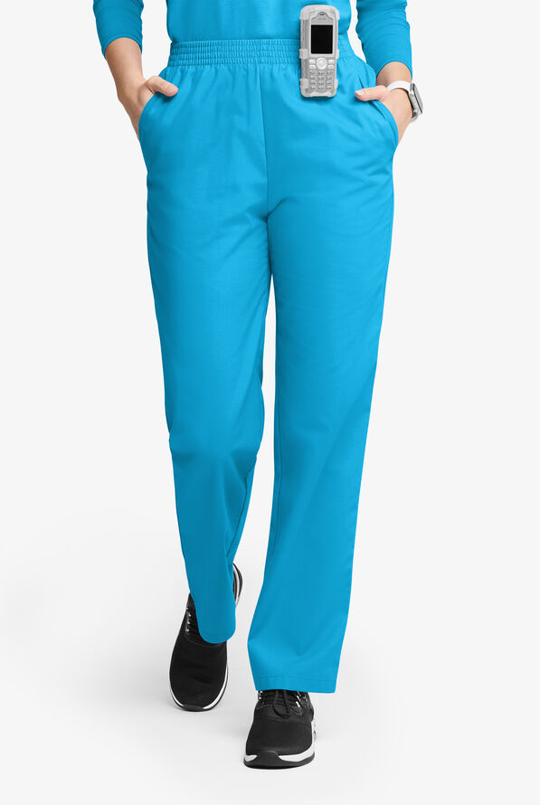 Butter-Soft Originals Women's 2-Pocket High Waisted Straight Leg Scrub Pants - Turquoise - 1