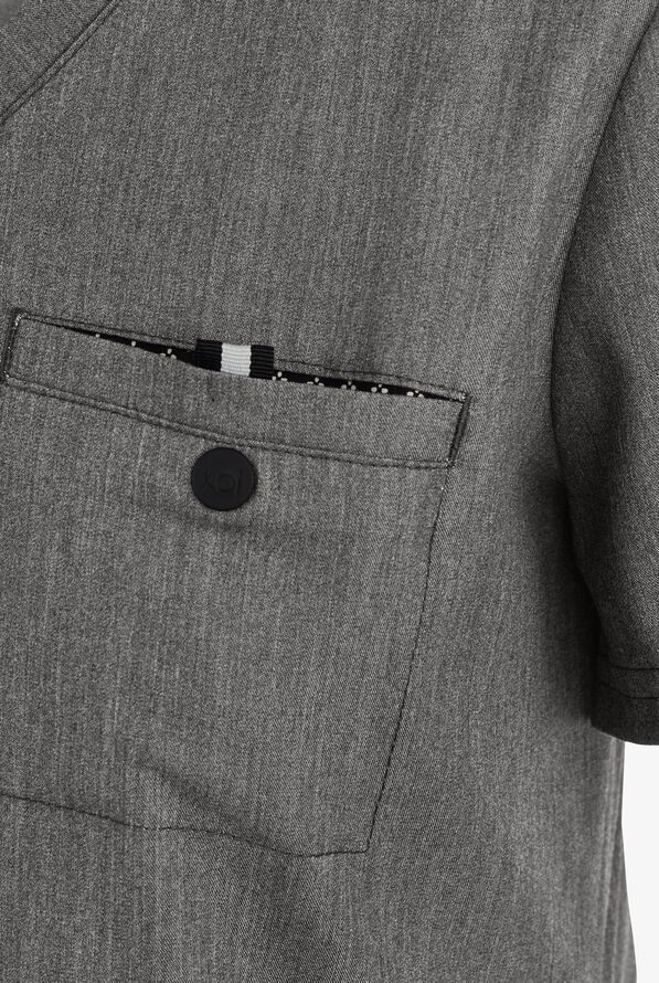 koi Next Gen Ready to Work Women's 1-Pocket STRETCH V-Neck Scrub Top - Heather Grey - 3