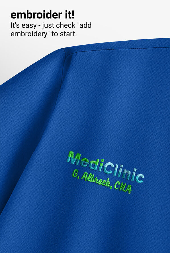 Blusa m&eacute;dica Med Couture Amp STRETCH con cuello redondo y 2 bolsillos para mujer - Royal - 5