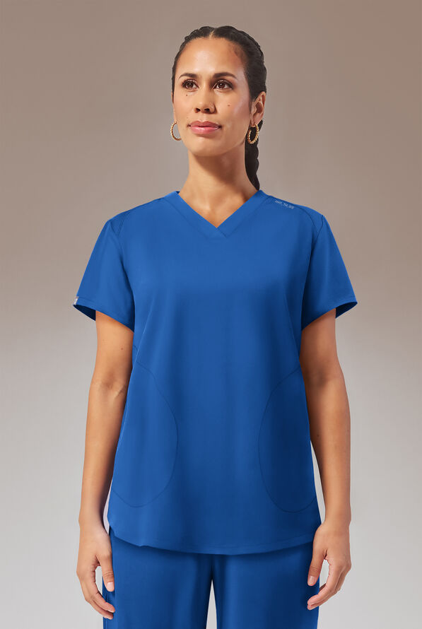 Blusa médica Hypothesis STRETCH estilo túnica con 2 bolsillos para mujer - Royal - 1