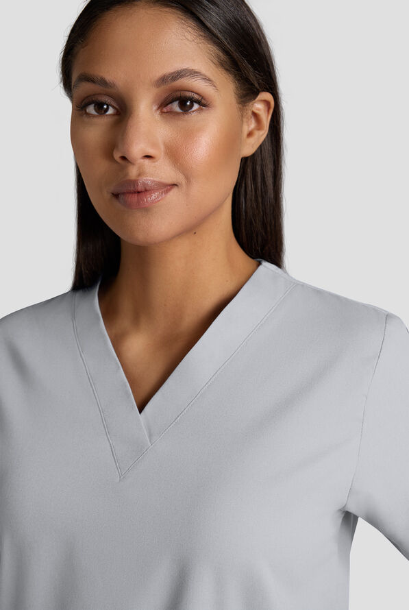 Strictly Scrubs Women's 4-Pocket Scrub Set - Silver - 3