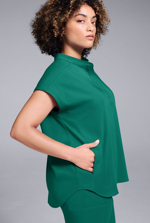 Hypothesis Women's Meta Oversized Dolman Sleeve Scrub Top - Hunter - 6