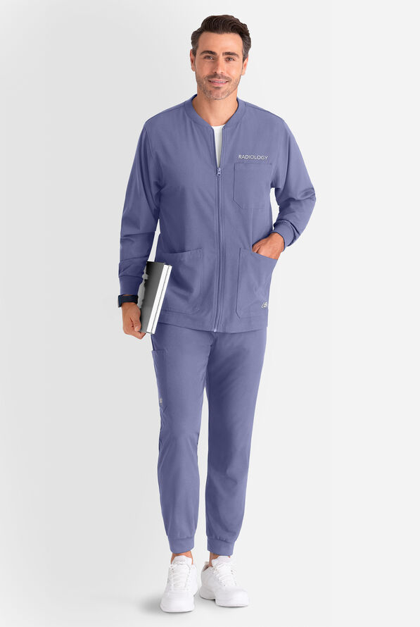 Skechers by Barco Structure Men's 3-Pocket STRETCH Cargo Jogger Scrub Pants - Short - Ceil Blue - 5