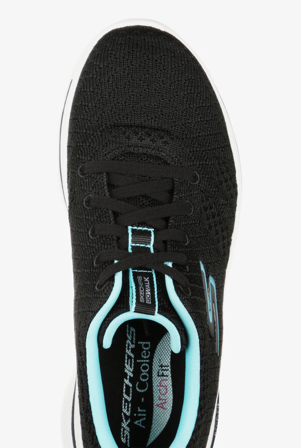 Skechers Performance Women's Go Walk Arch Fit Unify Black/Aqua Athletic Lace Up Nursing Shoes - null - 2