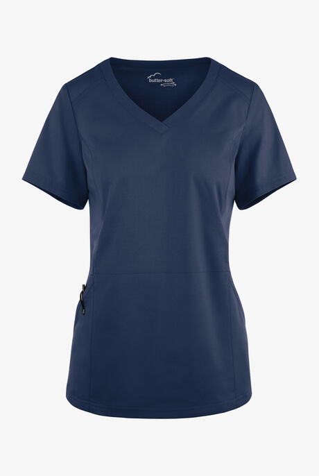 Butter-Soft STRETCH Women's 3-Pocket V-Neck Knit Panelled Scrub Top