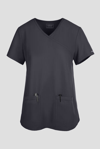 Blusa m&eacute;dica de maternidad Cherokee Workwear Originals Ultra STRETCH estilo cruzado con 2 bolsillos para mujer