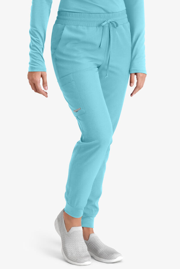 Pantalón médico Skechers by Barco STRETCH estilo cargo jogger con 4 bolsillos para mujer - Poolside Blue - 1