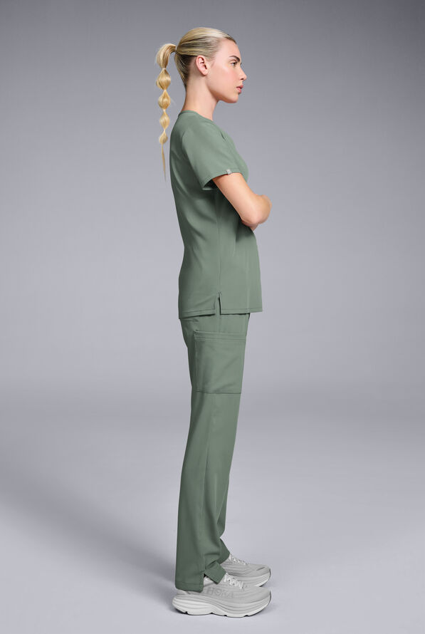 Hypothesis Women's Base V-Neck Tuck-In Scrub Top - Mineral - 5