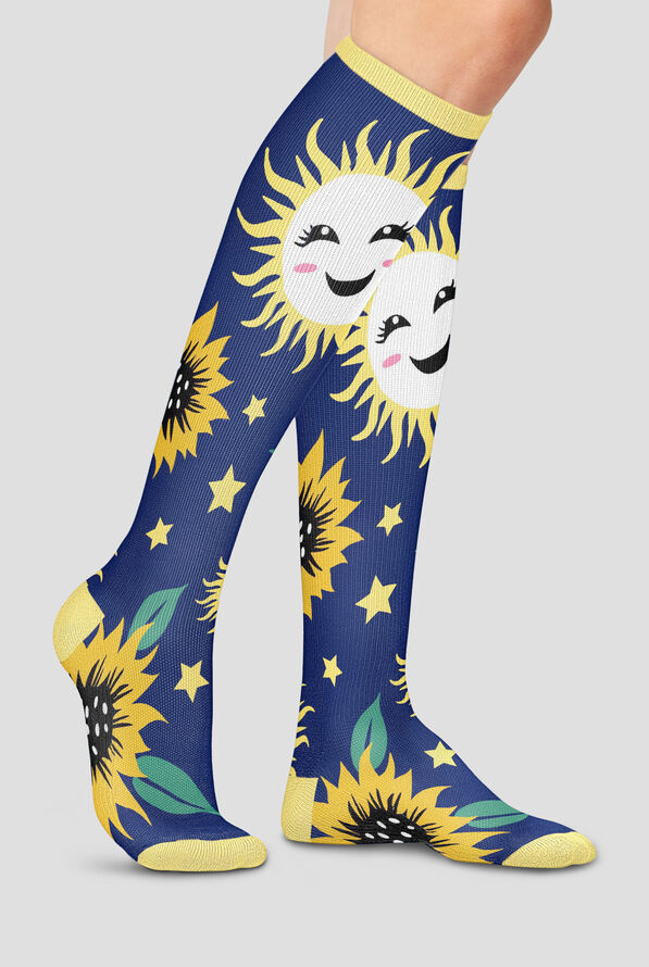 Cherokee Sunflower Power Women's 10-15 mmHg Light Compression Socks - null - 2