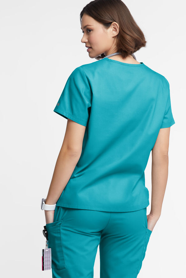 Butter-Soft Originals Women's 2-Pocket V-Neck Scrub Top - Teal - 3