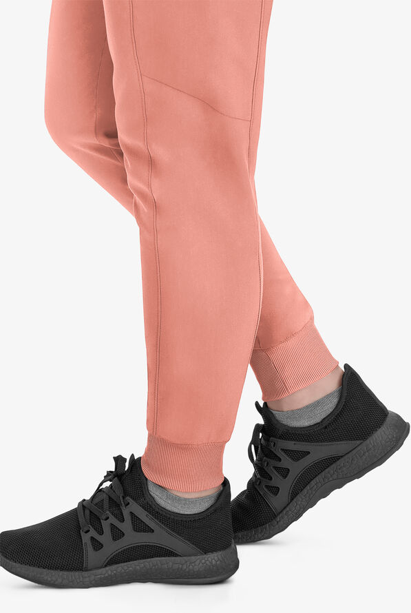 Healing Hands Purple Label Toby Women's 7-Pocket STRETCH Jogger Drawstring Scrub Pant - Velvet Peach - 5