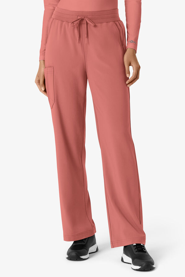 Carhartt Cross-Flex Force Boot Cut Women's 6-Pocket STRETCH Convertible Drawstring Cargo Scrub Pants - Wild Rose - 1