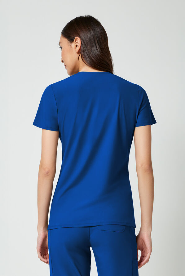 Blusa m&eacute;dica Infinity PURSUIT STRETCH con cuello en V y 2 bolsillos para mujer - Royal - 4