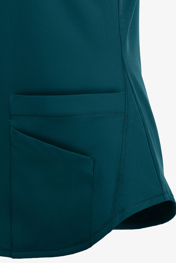 Skechers by Barco Breeze Women's 3-Pocket STRETCH V-Neck Scrub Top - Bahama Blue - 4