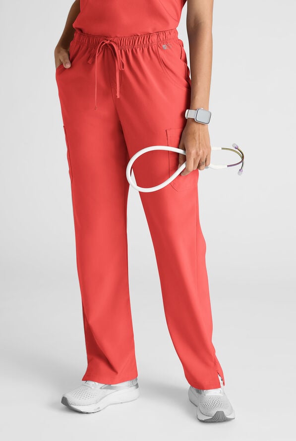 Pantal&oacute;n m&eacute;dico Easy STRETCH Eden con cord&oacute;n y 4 bolsillos para mujer - Spiced Coral - 1