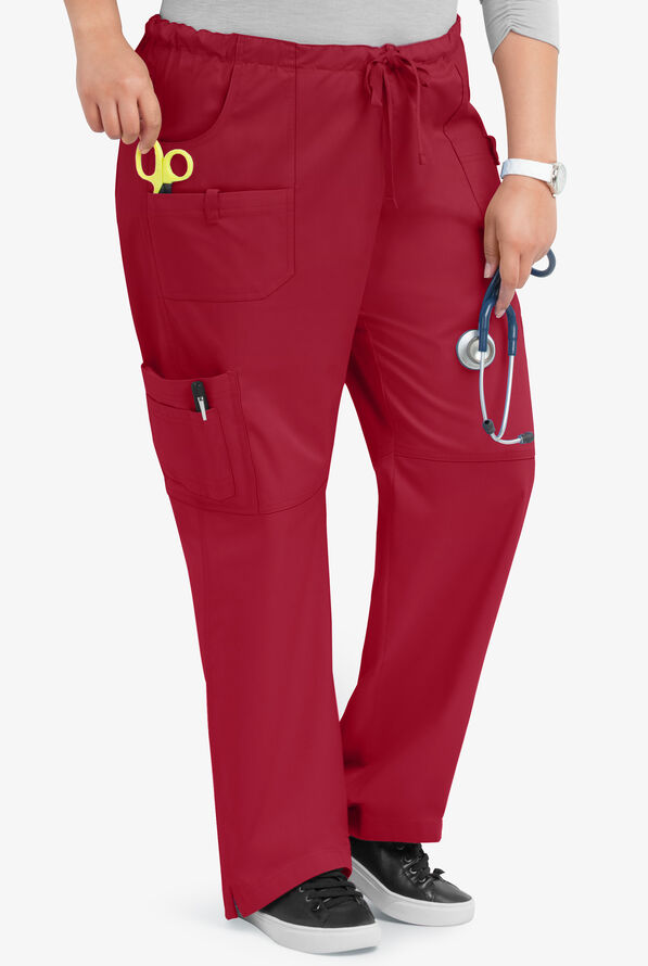 Pantal&oacute;n m&eacute;dico Butter-Soft STRETCH con cord&oacute;n y 10 bolsillos para mujer - Ruby - 4