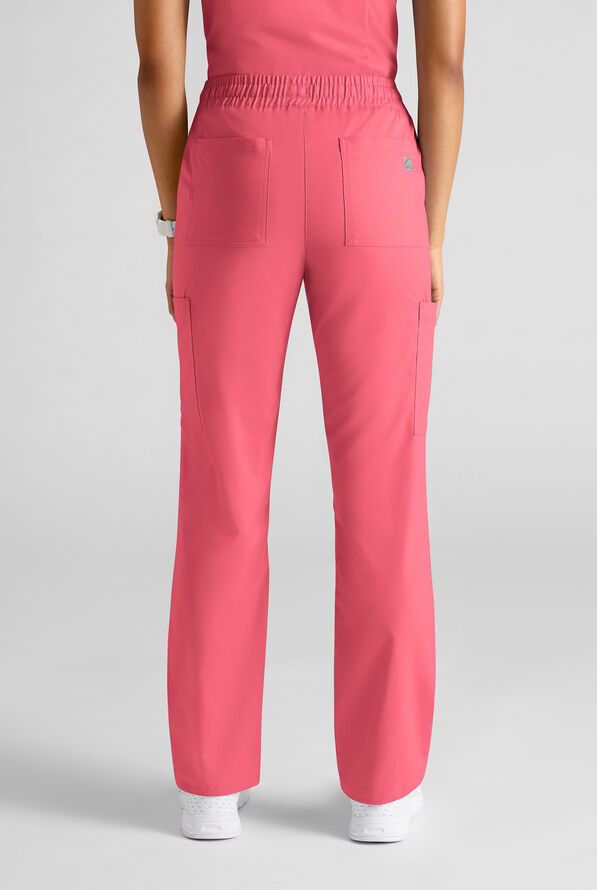 Butter-Soft STRETCH FLXTEK+ Women's 8-Pocket Straight Leg Cargo Scrub Pants - Rouge Rose - 2