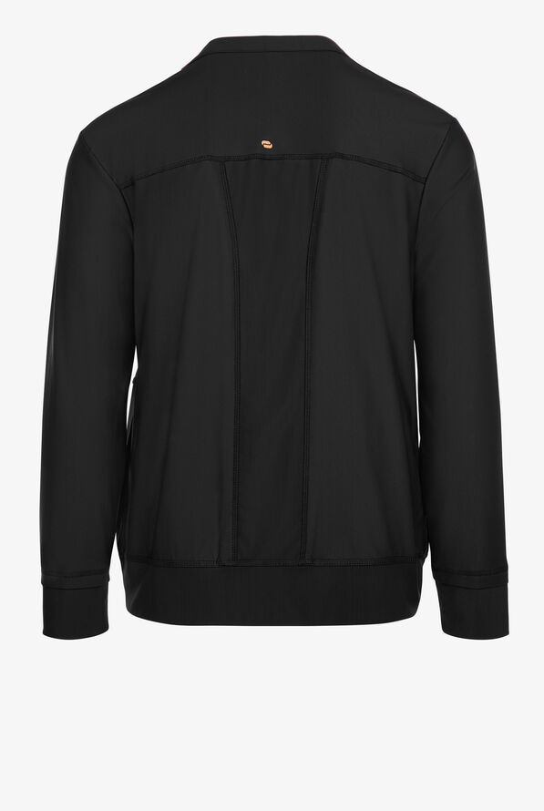 Infinity GNR8 Kinetic Knit Men's 6-Pocket STRETCH Mesh Detail Zip Front Scrub Jacket - Black - 2