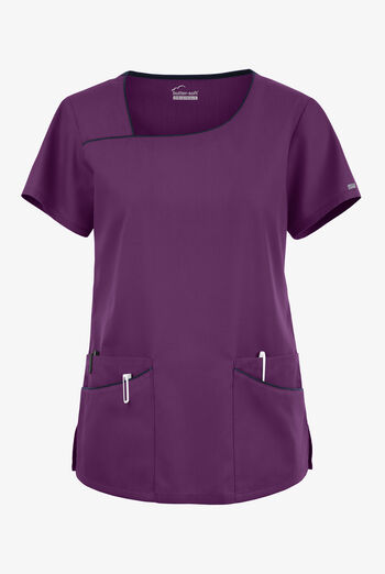 Butter-Soft Originals Women's 4-Pocket Asymmetrical Neck Scrub Top