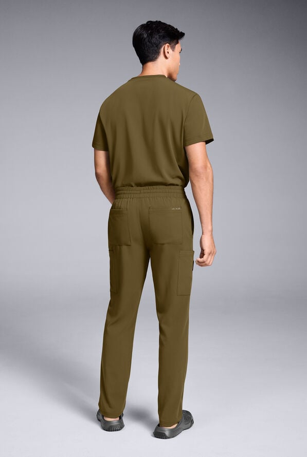 Hypothesis S-R Shift Ready Men's 8-Pocket Straight Leg Cargo Scrub Pant - Dark Moss - 2
