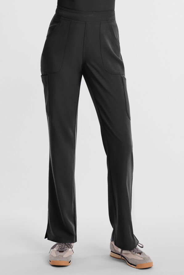 Med Couture Insight Women's 4-Pocket Flare Leg Cargo Scrub Pant - Black - 1