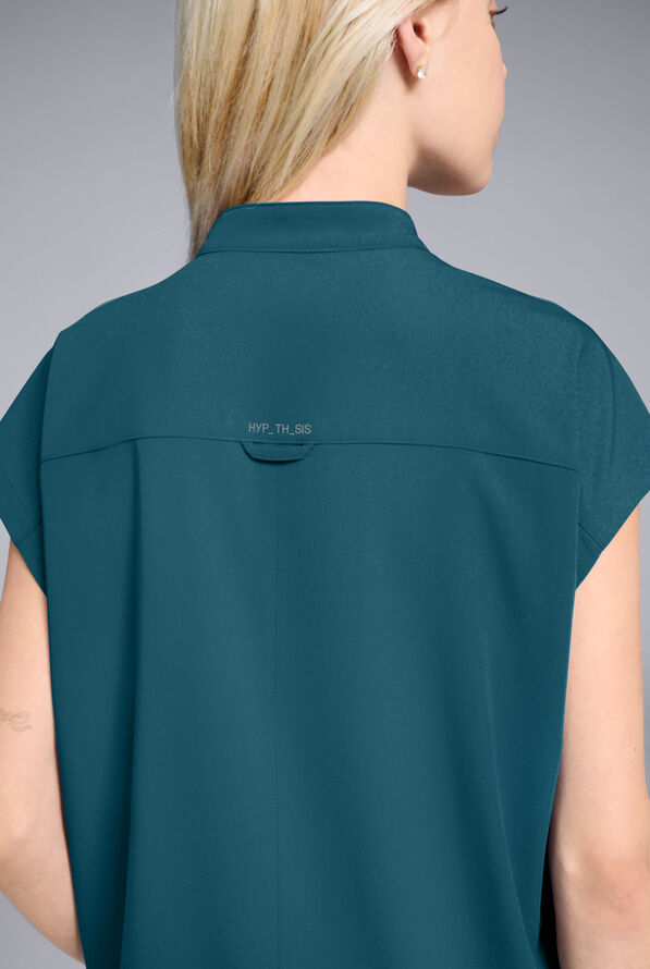 Hypothesis Women's Meta Oversized Dolman Sleeve Scrub Top - Caribbean Blue - 3
