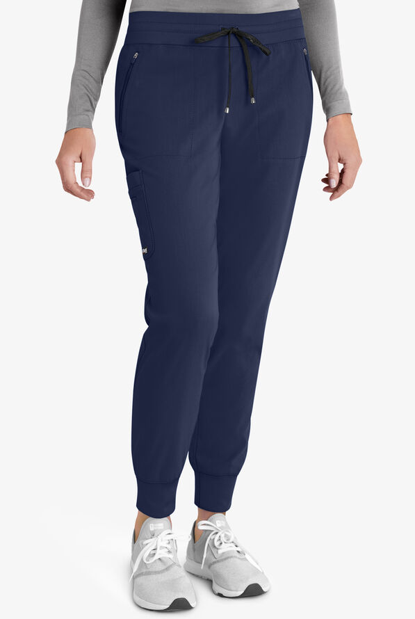Grey's Anatomy by Barco Spandex STRETCH Eden Women's 5-Pocket Cargo Jogger Scrub Pants - Indigo - 1