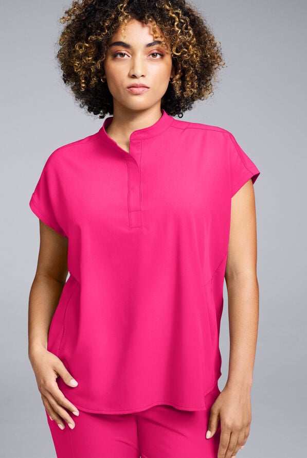 Hypothesis Women's Meta Oversized Dolman Sleeve Scrub Top - Reactive Pink - 1